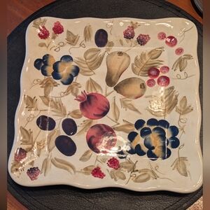 Today's Living Square Platter Fruit And Berries Tuscan